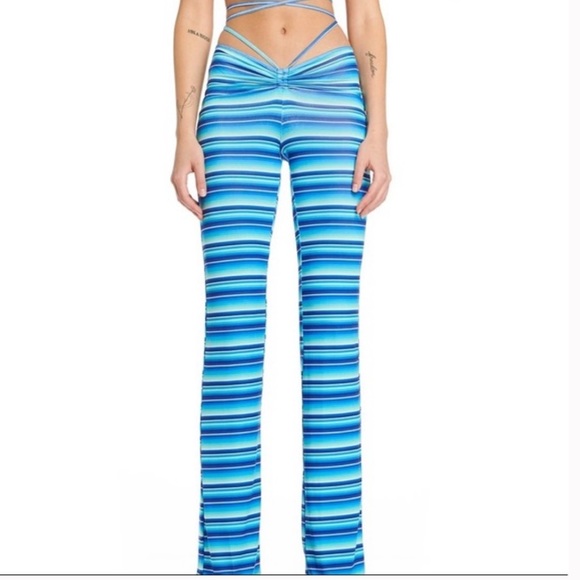 Nwot Iamgia Blue Striped Halo Pants 